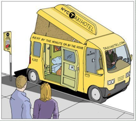 RELAXI: A taxi for sleeping, meditating or sex, paid for by the minute or hour. RELAXI: A taxi for sleeping, meditating or sex, paid for by the minute or hour.